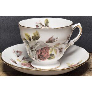Ridgway Potteries Royal Vale Teacup & Saucer Set English Bone China Cottage Core